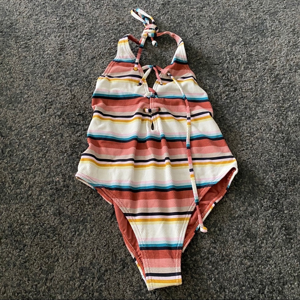 Billabong easy daze Lace Up Striped One Piece